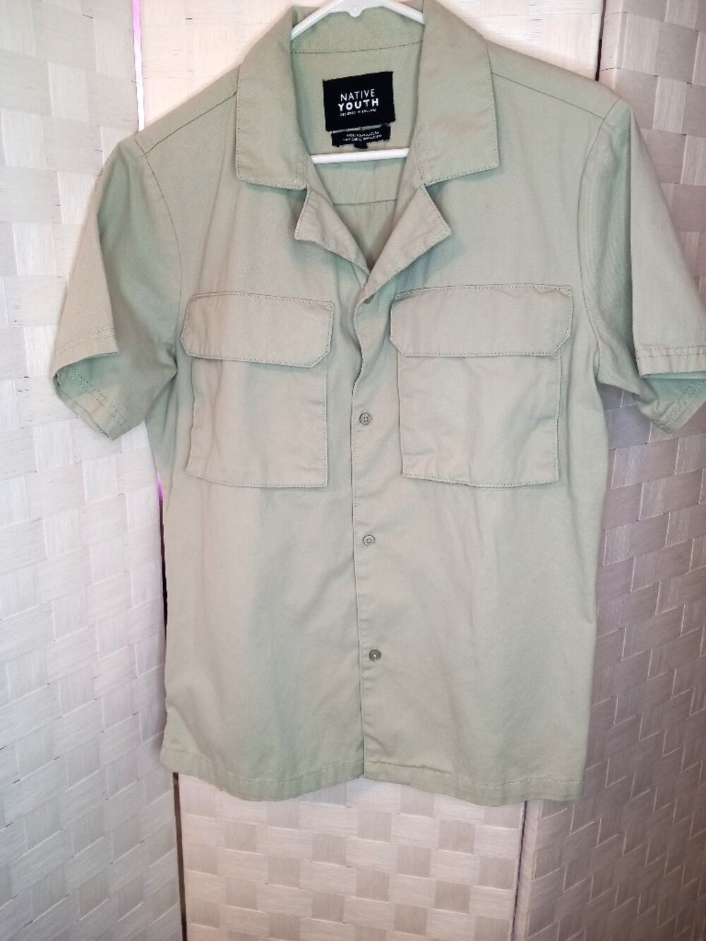 Native Youth Short Sleeve Button Front Collared Shirt - Small